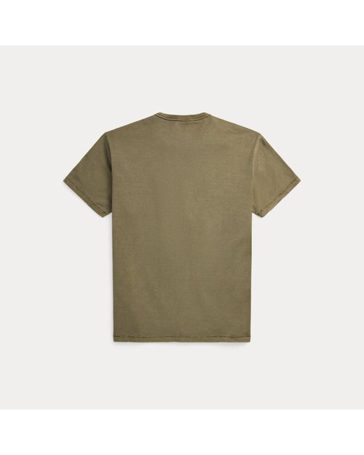 RRL Green Garment-Dyed Logo Jersey T-Shirt for men