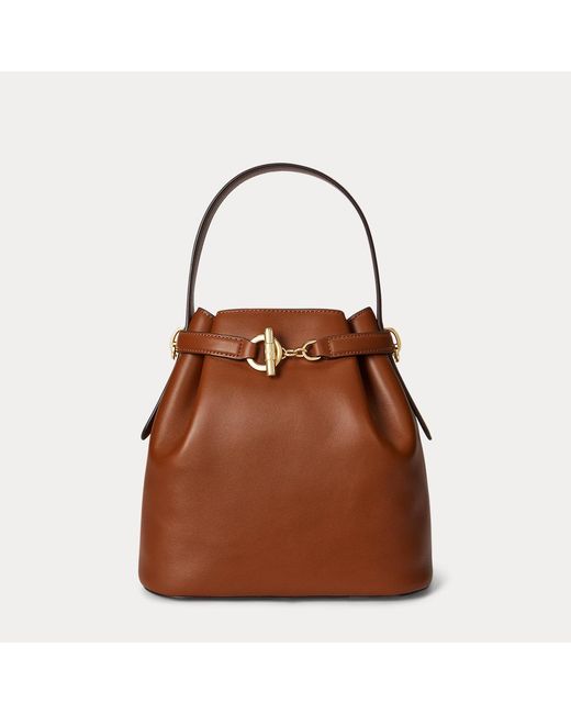 Ralph Lauren Blue Leather Medium Blaike Bucket Bag