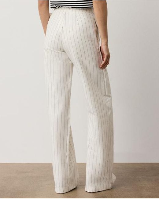 Ralph Lauren White Rennie Striped Washed Trousers
