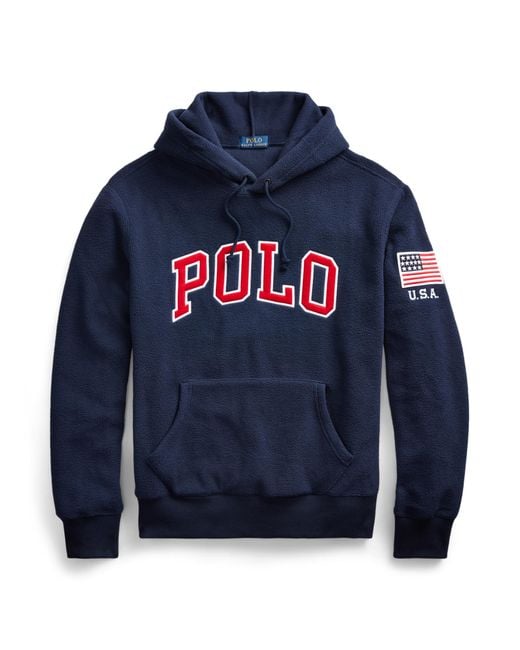 Sweat à capuche en polaire Polo Polo Ralph Lauren pour homme en coloris  Bleu | Lyst