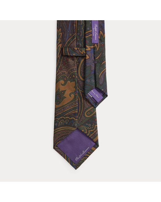 Ralph Lauren Green Paisley-Print Silk Tie for men