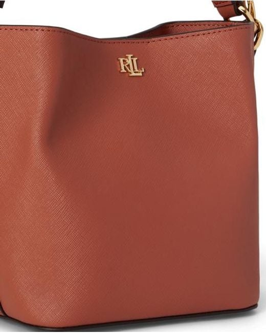 Ralph Lauren Purple Crosshatch Small Reese Bucket Bag