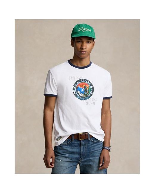 Ralph Lauren Classic-Fit Jersey-T-Shirt mit Grafik in White für Herren