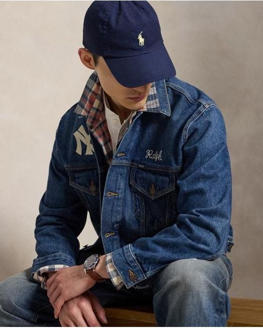 Polo Ralph Lauren Blue Polo Ralph Lauren Lauren Yankees Trucker Jacket for men