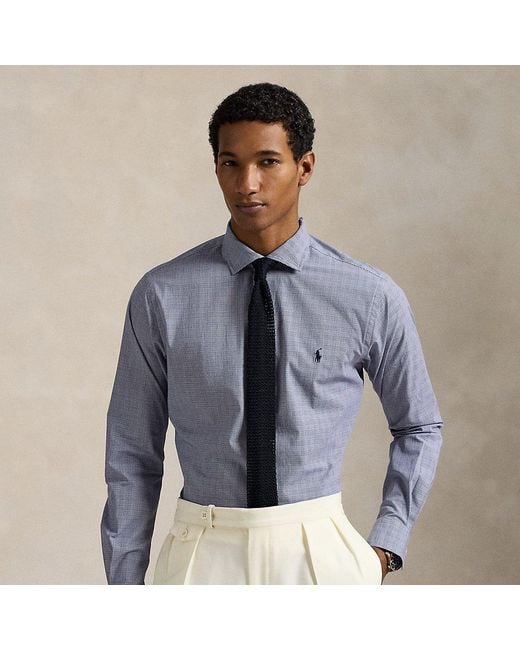Polo Ralph Lauren Custom-Fit Karo-Popelinehemd in Blue für Herren