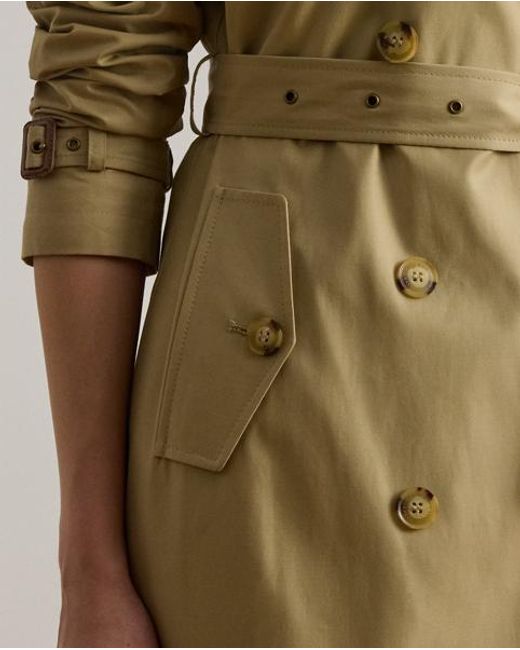 Ralph Lauren Natural Double-Breasted Cotton-Blend Trench Coat