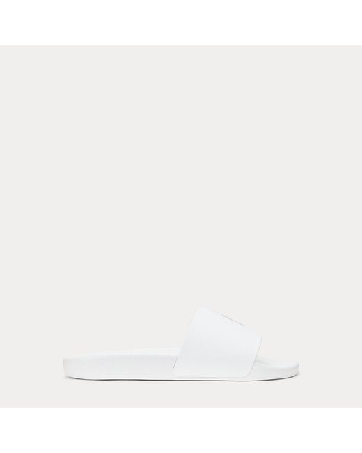 Polo Ralph Lauren White Signature Pony Slide for men