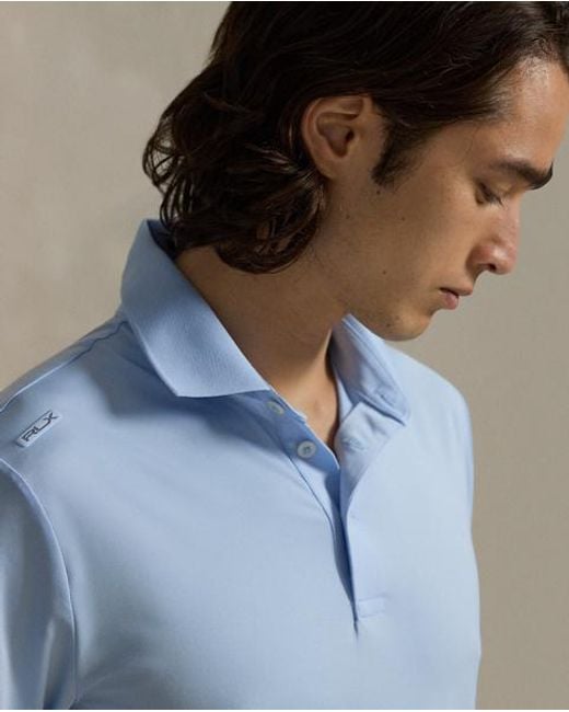 Ralph Lauren Blue Tailored Fit Performance Polo Shirt for men