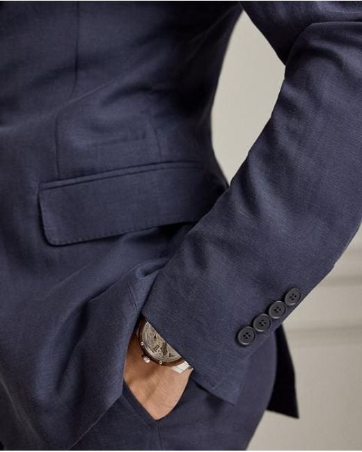 Ralph Lauren Blue Hadley Hand-Tailored Silk-Linen Jacket for men