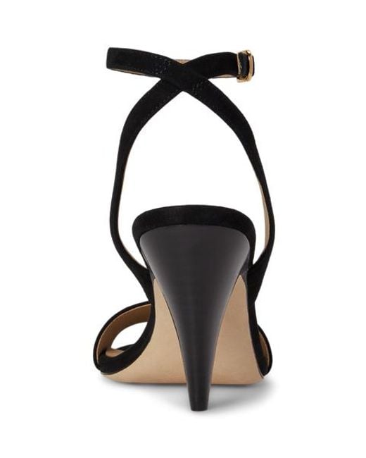 Ralph Lauren Black Gracy Sheep-Suede Sandal