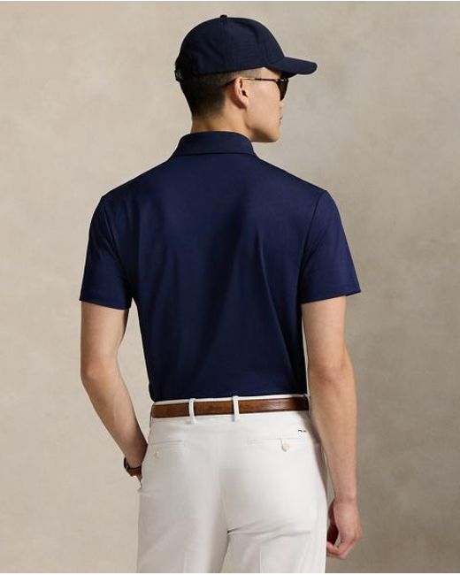 Ralph Lauren Tailored Fit Polo-Shirt Met Polo Bear in het Blue voor heren