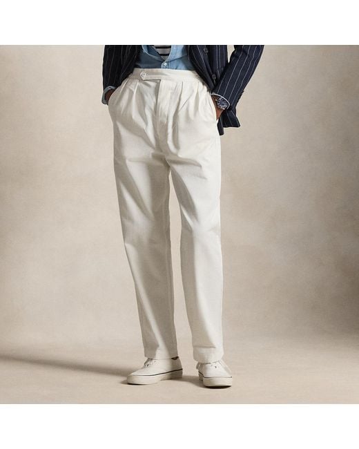 Polo Ralph Lauren White Relaxed Fit Twill Officer's Trousers for men