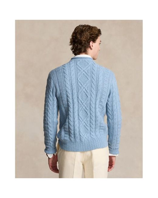 Maglione da pescatore in misto cotone di Polo Ralph Lauren in Blue da Uomo