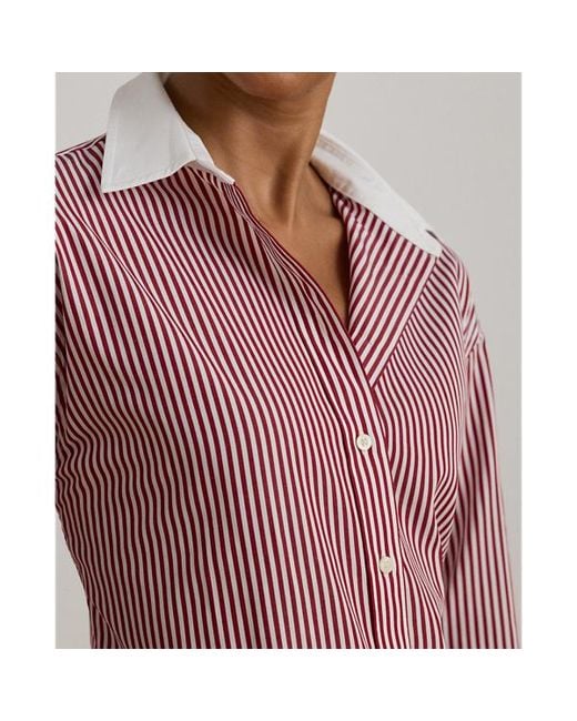 Ralph Lauren Red Ralph Lauren Striped Cotton Broadcloth Shirt