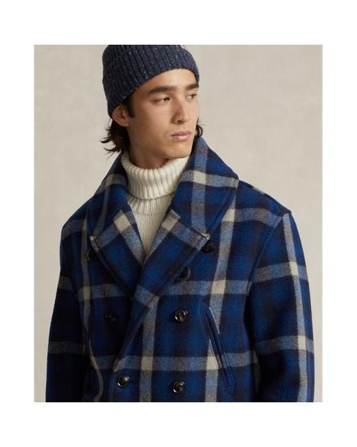 Abrigo ranchero de mezcla de lana Polo Ralph Lauren de hombre de color Blue