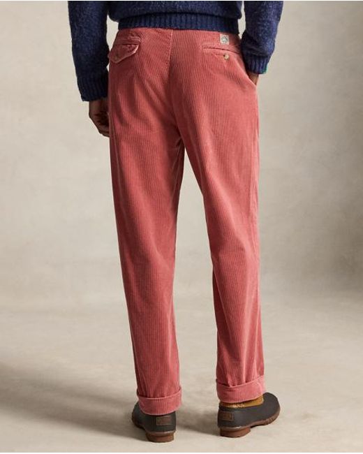 Polo Ralph Lauren Red Whitman Relaxed Fit Corduroy Trousers for men
