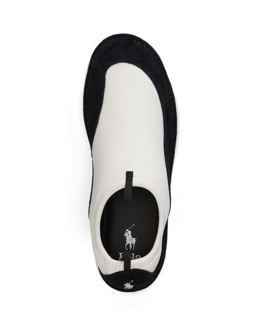 Polo Ralph Lauren Black Suede-Trim Neoprene Slip-On Sneakers