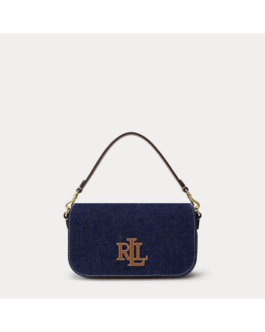 Ralph Lauren Blue Denim Small Adley Shoulder Bag