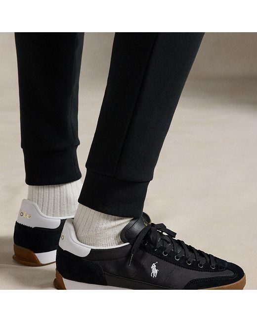 Ralph Lauren Blue Hester Suede & Canvas Trainer for men