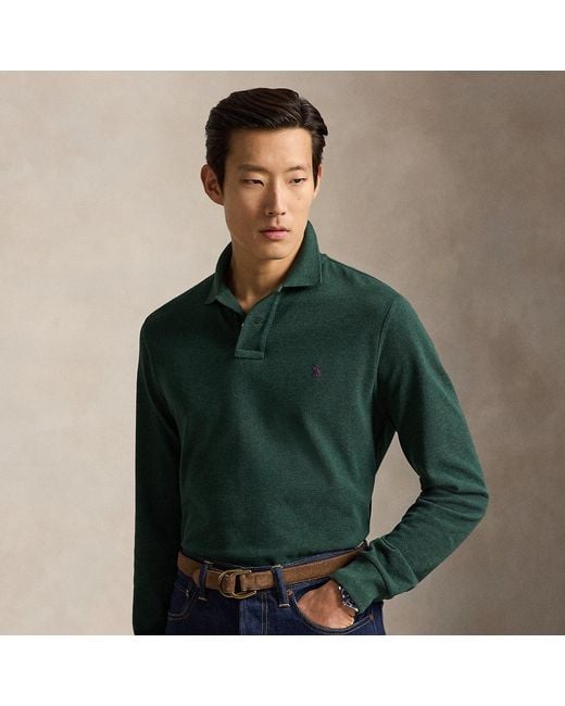 Polo Ralph Lauren Green Custom Slim Fit Mesh Polo Shirt for men