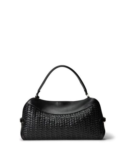 Ralph Lauren Black The Ralph Lauren Braided Leather Shoulder Bag