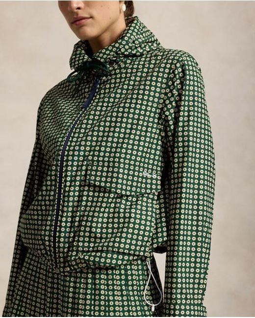 Ralph Lauren Green Floral Ripstop Rain Jacket