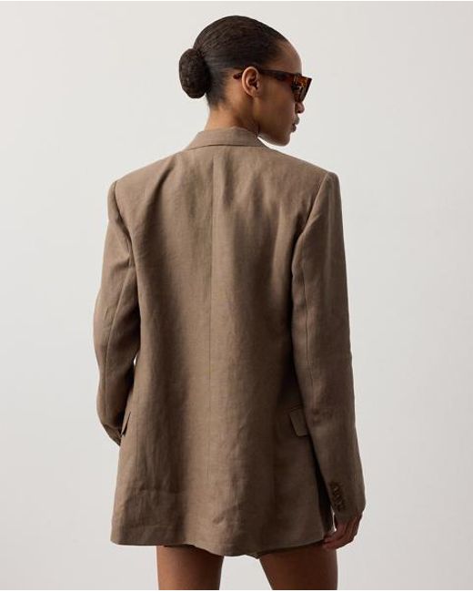 Ralph Lauren Brown Marcy Linen Jacket