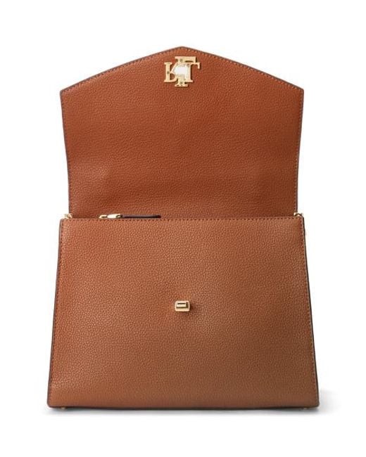 Sacoche Farrah Moyenne En Cuir Chagrin Ralph Lauren en coloris Blue