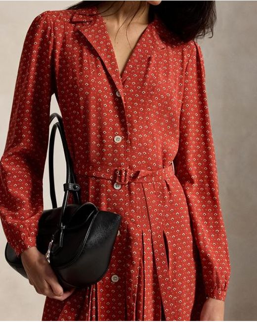 Polo Ralph Lauren Red Silk Mini Shirtdress