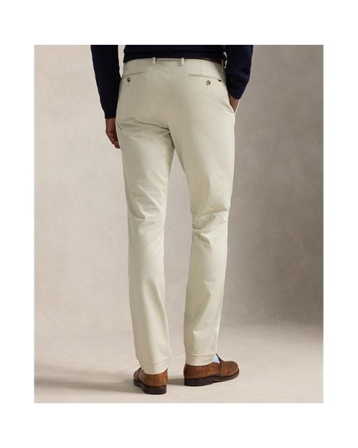 Pantaloni chino stretch Slim-Fit di Polo Ralph Lauren in Natural da Uomo