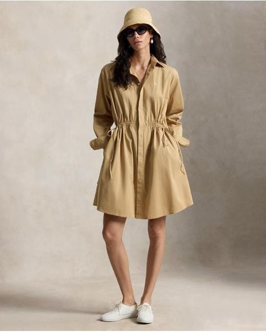 Polo Ralph Lauren Natural Cotton Drawcord Shirtdress