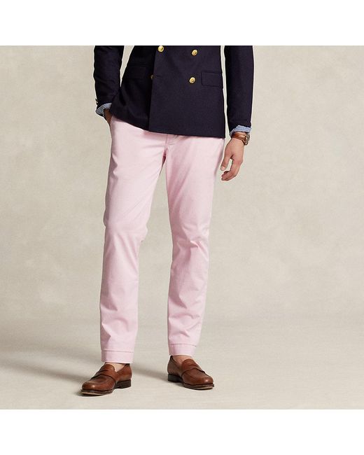 Ralph Lauren Pink Stretch Straight Fit Washed Chino Pant for men