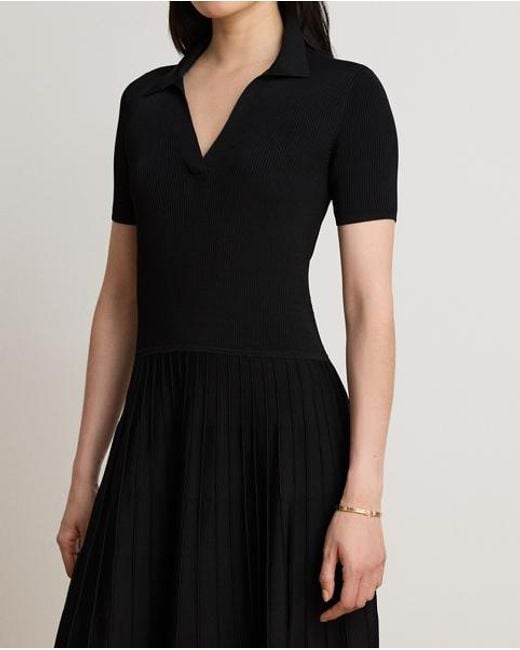 Ralph Lauren Black Rib-Knit Short-Sleeve Jumper Dress