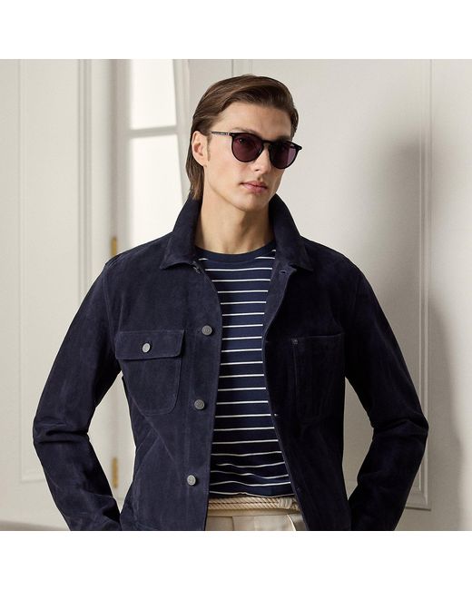 Ralph Lauren Blue Suede Jacket for men