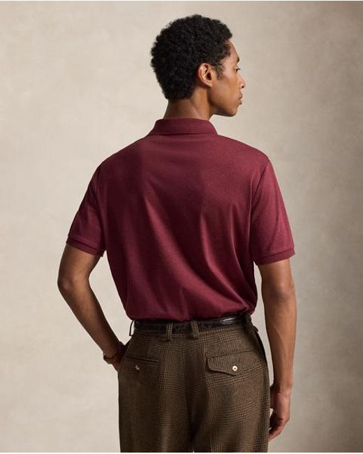 Polo Ralph Lauren Red Custom Slim Fit Soft Cotton Polo Shirt for men