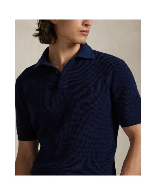 Maglia in cotone a nido d'ape di Ralph Lauren in Blue da Uomo