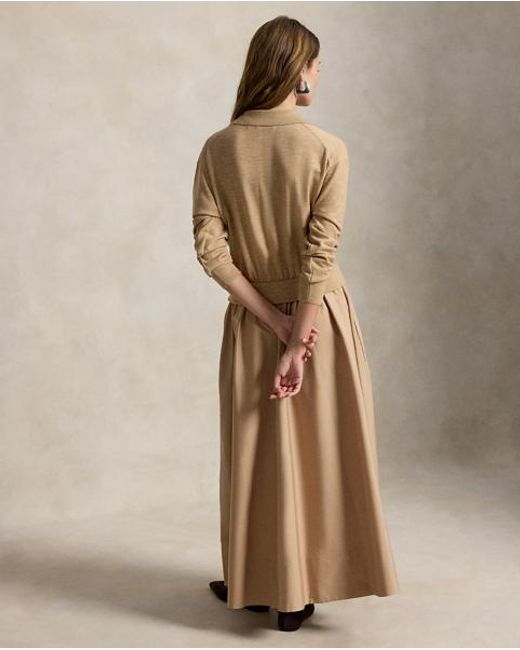 Polo Ralph Lauren Natural Hybrid Knit Polo-Bodice Dress