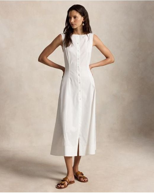 Polo Ralph Lauren Natural Panelled Cotton Dress