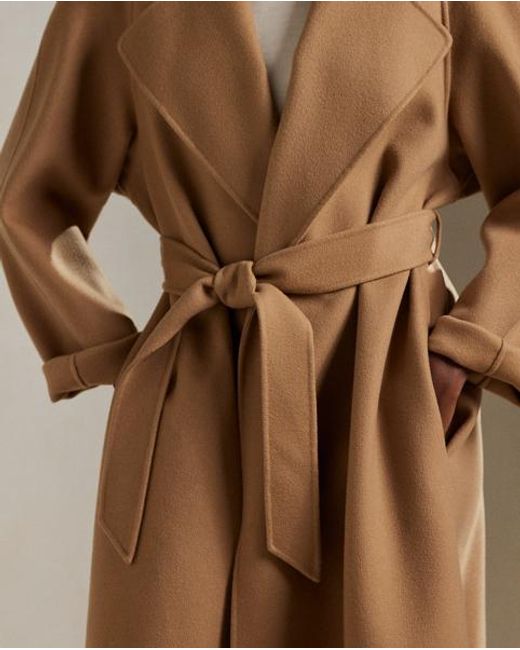 Ralph Lauren Natural Leonarda Cashmere Wrap Coat