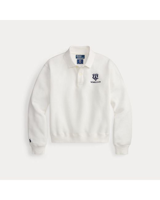 Polo Ralph Lauren Gray Wimbledon Fleece Polo Pullover