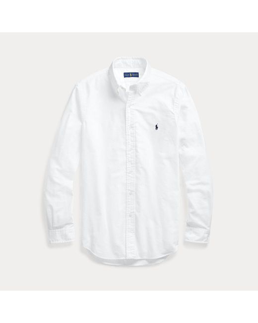 Polo Ralph Lauren White Slim Fit Garment-Dyed Oxford Shirt for men