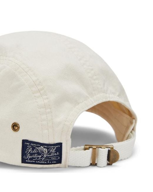 Cappellino in twill con visiera lunga di Polo Ralph Lauren in White da Uomo