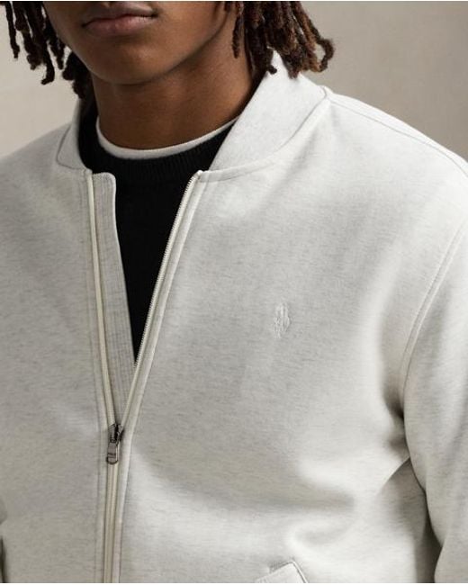 Polo Ralph Lauren White Double-Knit Bomber Jacket for men