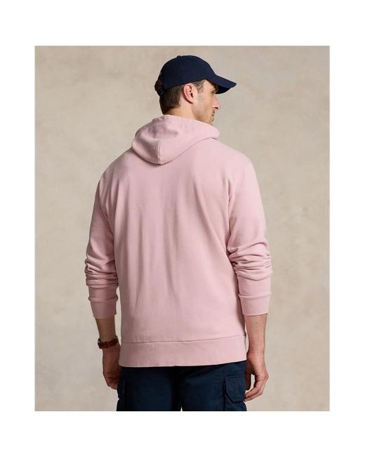 Taglie Plus - Felpa con cappuccio in cotone loopback di Ralph Lauren in Pink da Uomo