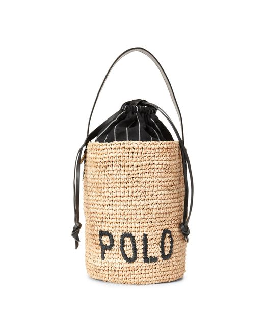 Polo Ralph Lauren Multicolor Raffia Mini Bucket Bag