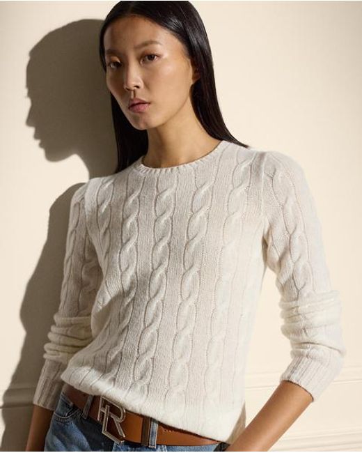 Ralph Lauren Natural Cable-knit Cashmere Jumper