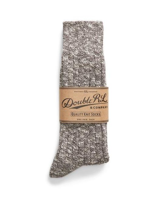 RRL Gray Marled Stretch Cotton-Blend Socks for men