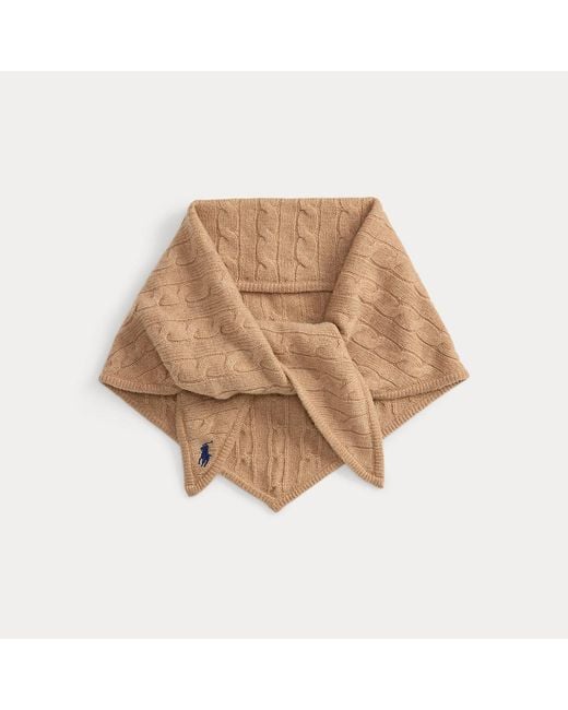 Polo Ralph Lauren Brown Wool-Cashmere Triangle Scarf