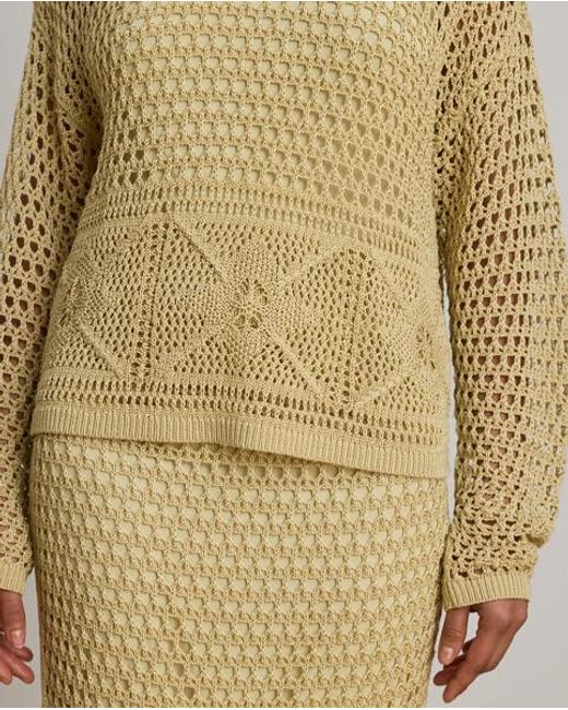 Ralph Lauren Green Pointelle-Knit Linen-Blend Sweater