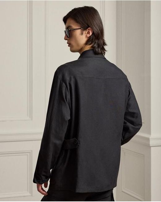 Ralph Lauren Black Silk-Linen Field Jacket for men